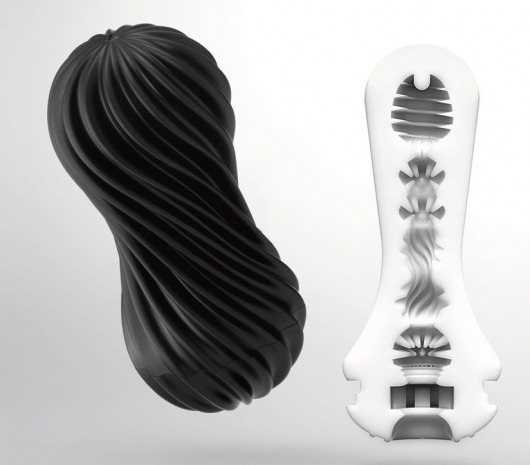 Мастурбатор FLEX Rocky Black с плотным рельефом - Tenga - в Махачкале купить с доставкой