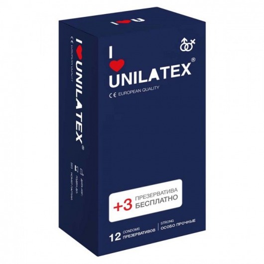 Ультрапрочные презервативы Unilatex Extra Strong - 12 шт. + 3 шт. в подарок - Unilatex - купить с доставкой в Махачкале