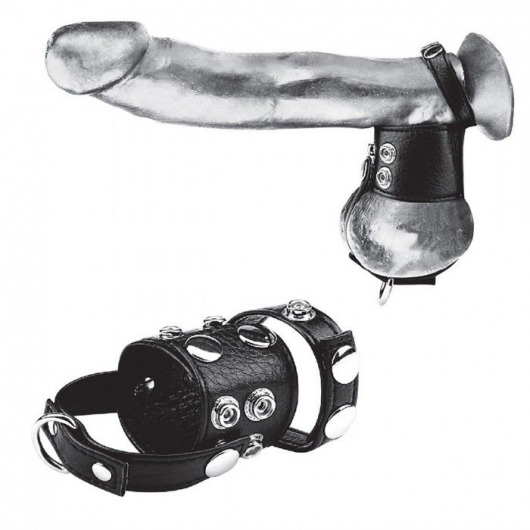 Утяжка на пенис и мошонку Cock Ring With 1.5  Ball Stretcher And Optional Weight Ring - BlueLine - купить с доставкой в Махачкале