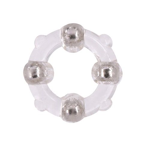 Эрекционное кольцо с 4 бусинами MENZSTUFF STUD RING CLEAR - Dream Toys - в Махачкале купить с доставкой