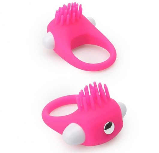 Розовое эрекционное кольцо с щеточкой LIT-UP SILICONE STIMU RING 5 - Dream Toys - в Махачкале купить с доставкой