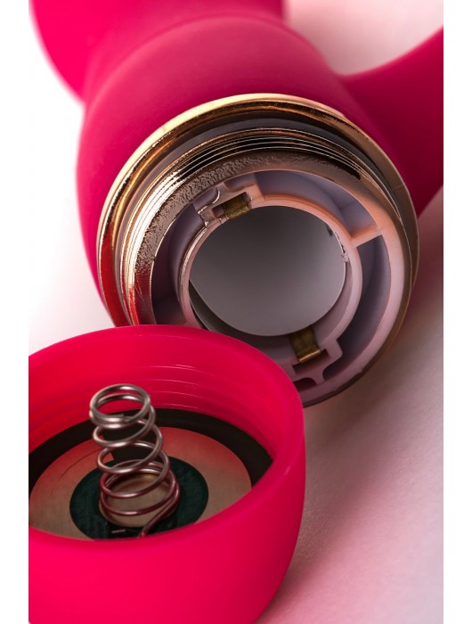 Розовый вибромассажёр с небольшим клиторальным отростком - 15 см. - A-toys