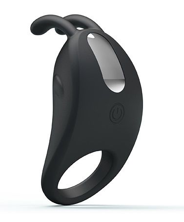 Чёрное эрекционное кольцо с вибрацией Rabbit Vibrator - Baile - в Махачкале купить с доставкой