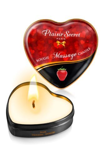 Массажная свеча с ароматом клубники Bougie Massage Candle - 35 мл. - Plaisir Secret - купить с доставкой в Махачкале