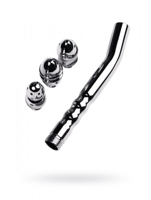 Металлический анальный душ с тремя насадками - ToyFa - купить с доставкой в Махачкале