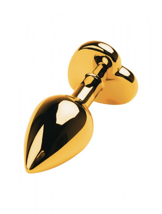 Золотистая анальная пробка с кристаллом-сердцем - 7,5 см. - ToyFa - купить с доставкой в Махачкале