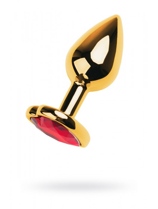 Золотистая анальная пробка с кристаллом-сердцем - 7,5 см. - ToyFa - купить с доставкой в Махачкале
