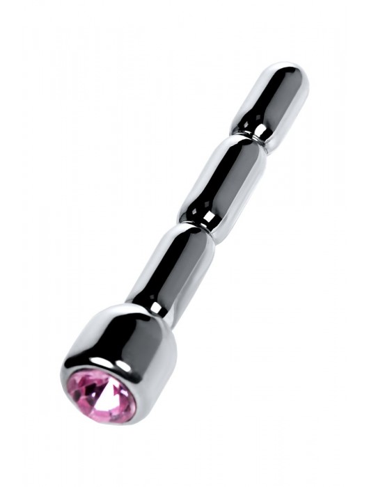 Серебристый уретральный плаг со стразом - 7 см. - ToyFa - купить с доставкой в Махачкале