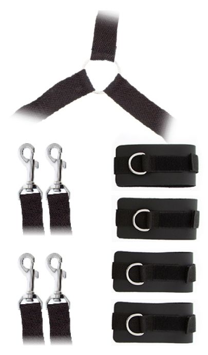 Комплект наручников и поножей LUXURIOUS BED RESTRAINT CUFF SET - Blush Novelties - купить с доставкой в Махачкале