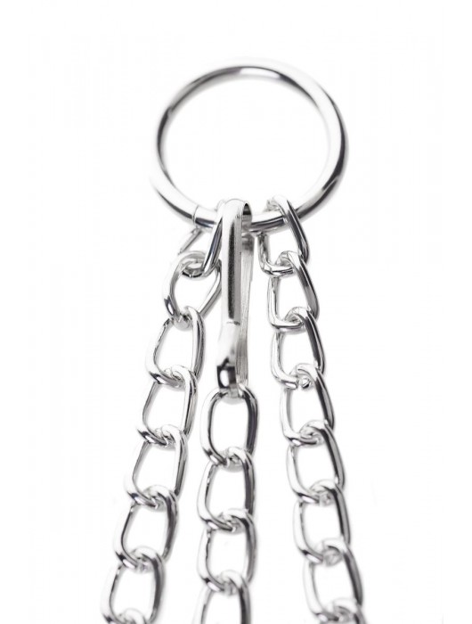 Серебристо-чёрные зажимы для сосков с кольцом для пениса TOYFA Metal - ToyFa - купить с доставкой в Махачкале