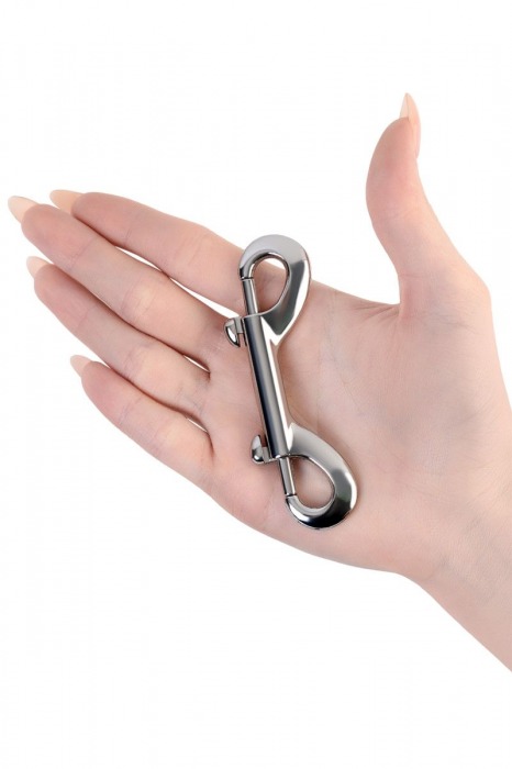 Серебристый двухсторонний карабин TOYFA Metal - ToyFa - купить с доставкой в Махачкале