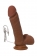 Коричневый вибратор-реалистик на присоске с пультом ДУ - 21 см. - ToyFa